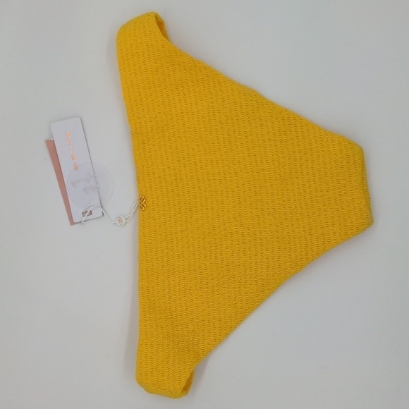 NWT PilyQ Marigold Smocked Full Bikini Bottom Size Small - Picture 5 of 6